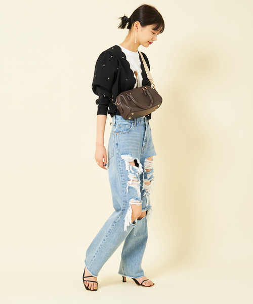 U by SPICK&SPAN（ユーバイスピックアンドスパン）の「【AULENTTI/オウレンティ】 ボストンショルダーBAG（ボストンバッグ・レディース・ブラウン/イエロー・FREE）」の7枚目の写真