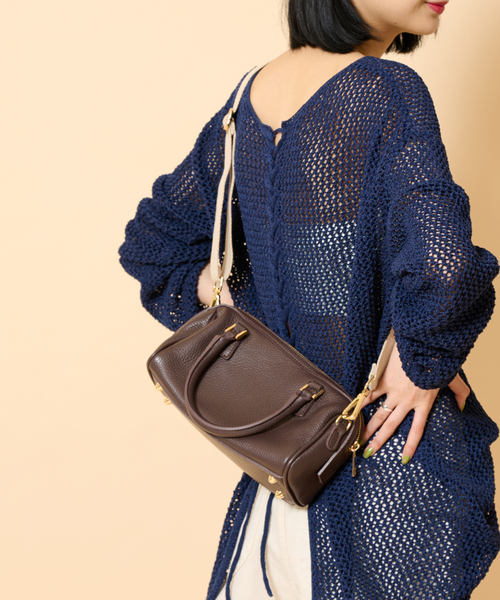 U by SPICK&SPAN（ユーバイスピックアンドスパン）の「【AULENTTI/オウレンティ】 ボストンショルダーBAG（ボストンバッグ・レディース・ブラウン/イエロー・FREE）」の8枚目の写真