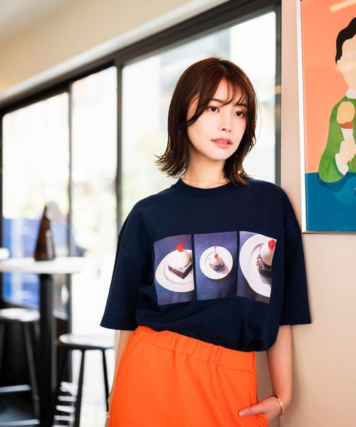 PBLIM(ページボーイリム)の「PAGEBOYLIM/BBアイスクリームショコラT(Tシャツ/カットソー・レディース・ネイビー/オフホワイト・MEDIUM/LARGE)」の8枚目の写真