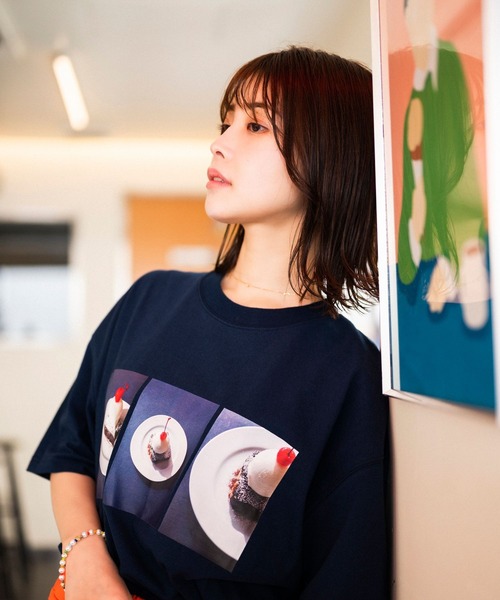 PBLIM(ページボーイリム)の「PAGEBOYLIM/BBアイスクリームショコラT(Tシャツ/カットソー・レディース・ネイビー/オフホワイト・MEDIUM/LARGE)」の18枚目の写真