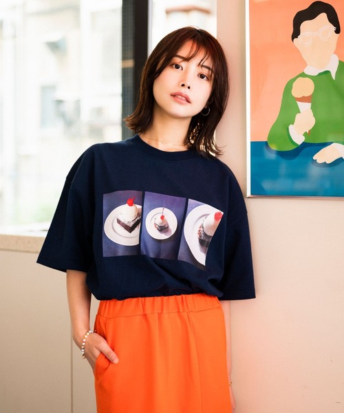 PBLIM(ページボーイリム)の「PAGEBOYLIM/BBアイスクリームショコラT(Tシャツ/カットソー・レディース・ネイビー/オフホワイト・MEDIUM/LARGE)」の16枚目の写真