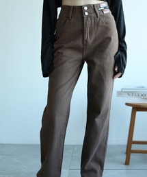 デニムパンツ（ブラウン/茶色系・ブランドロゴ）ファッション通販