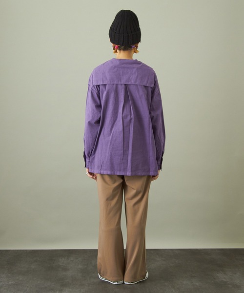 CUBE SUGAR（キューブシュガー）の「無地ポンチウエストゴムイージーカラーパンツ（その他パンツ・レディース・ブラック/ベージュ/グリーン/イエロー/レッド/パープル・M）」の7枚目の写真