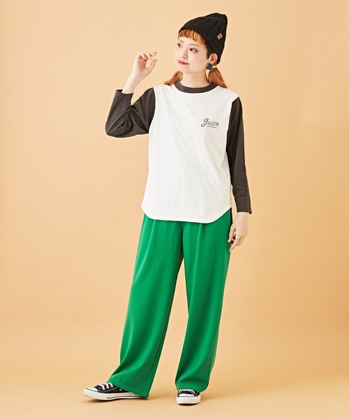 CUBE SUGAR（キューブシュガー）の「無地ポンチウエストゴムイージーカラーパンツ（その他パンツ・レディース・ブラック/ベージュ/グリーン/イエロー/レッド/パープル・M）」の14枚目の写真