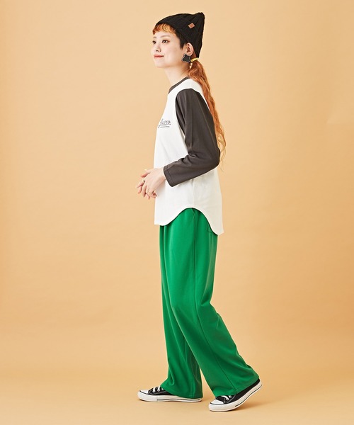 CUBE SUGAR（キューブシュガー）の「無地ポンチウエストゴムイージーカラーパンツ（その他パンツ・レディース・ブラック/ベージュ/グリーン/イエロー/レッド/パープル・M）」の20枚目の写真