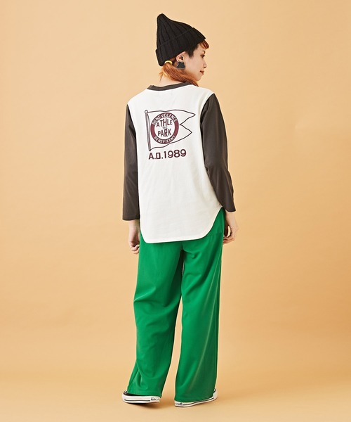 CUBE SUGAR（キューブシュガー）の「無地ポンチウエストゴムイージーカラーパンツ（その他パンツ・レディース・ブラック/ベージュ/グリーン/イエロー/レッド/パープル・M）」の9枚目の写真