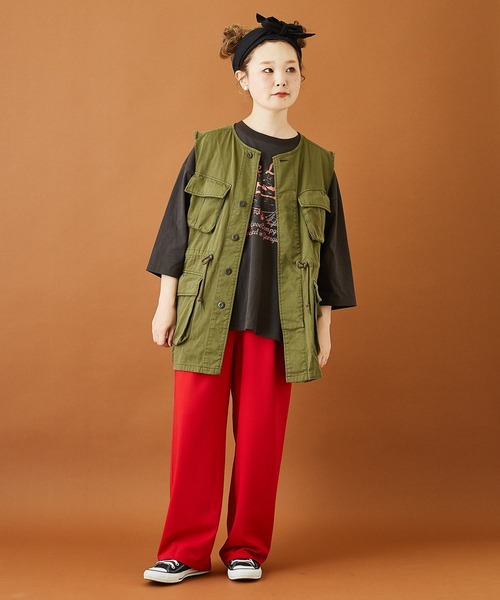 CUBE SUGAR（キューブシュガー）の「無地ポンチウエストゴムイージーカラーパンツ（その他パンツ・レディース・ブラック/ベージュ/グリーン/イエロー/レッド/パープル・M）」の19枚目の写真