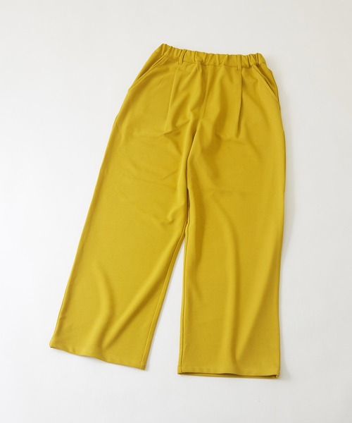 CUBE SUGAR（キューブシュガー）の「無地ポンチウエストゴムイージーカラーパンツ（その他パンツ・レディース・ブラック/ベージュ/グリーン/イエロー/レッド/パープル・M）」の15枚目の写真