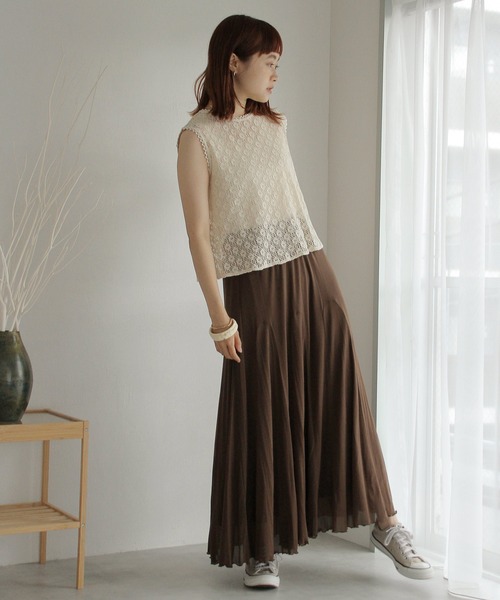 Crisp（クリスプ）の「ヘムフレアニットスカート（スカート・レディース・ブラウン/カーキ・FREE）」の5枚目の写真