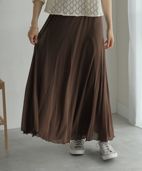 Crisp（クリスプ）の「ヘムフレアニットスカート（スカート・レディース・ブラウン/カーキ・FREE）」の9枚目の写真