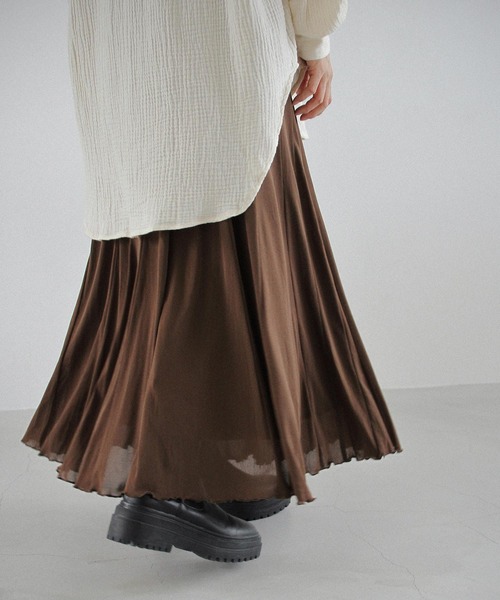 Crisp（クリスプ）の「ヘムフレアニットスカート（スカート・レディース・ブラウン/カーキ・FREE）」の13枚目の写真