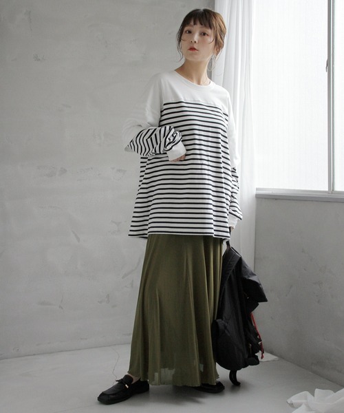 Crisp（クリスプ）の「ヘムフレアニットスカート（スカート・レディース・ブラウン/カーキ・FREE）」の17枚目の写真