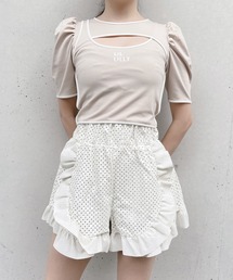 lilLilly | カットワークレザーショートパンツ(その他パンツ)