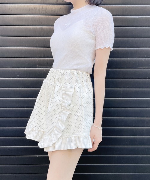 lilLilly（リルリリー）の「カットワークレザーショートパンツ