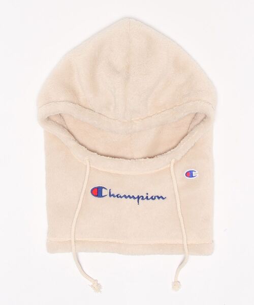 Champion（チャンピオン）の「【Champion/チャンピオン】ボアフード付きネックウォーマー　ワンポイントブランドロゴ（ネックウォーマー/スヌード・メンズ・ネイビー/ベージュ/ブラック/ブラウン/グレー・FREE）」の4枚目の写真