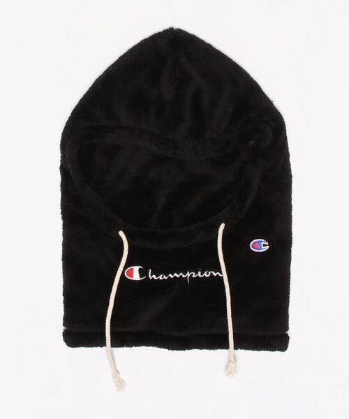 Champion（チャンピオン）の「【Champion/チャンピオン】ボアフード付きネックウォーマー　ワンポイントブランドロゴ（ネックウォーマー/スヌード・メンズ・ネイビー/ベージュ/ブラック/ブラウン/グレー・FREE）」の2枚目の写真