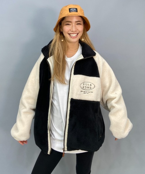 BILLABONG(ビラボン)の「BILLABONG/ビラボン ビッグシルエット/オーバーサイズ/2トーン切り替えボアフルジップジャケット BC014-759(ムートンコート・レディース・ブラウン/ブルー/ブラック・M/L)」の5枚目の写真