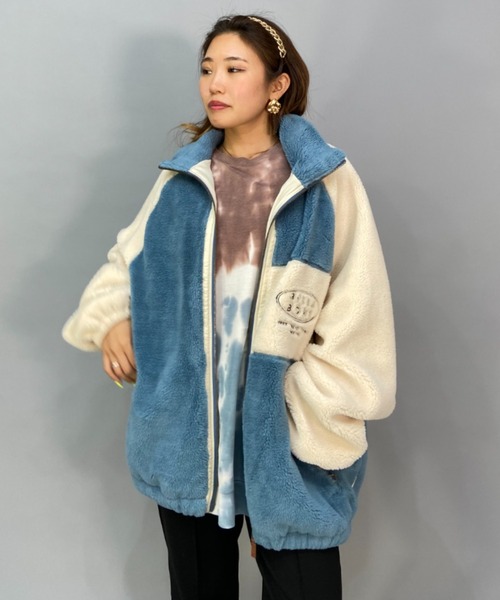 BILLABONG(ビラボン)の「BILLABONG/ビラボン ビッグシルエット/オーバーサイズ/2トーン切り替えボアフルジップジャケット BC014-759(ムートンコート・レディース・ブラウン/ブルー/ブラック・M/L)」の19枚目の写真