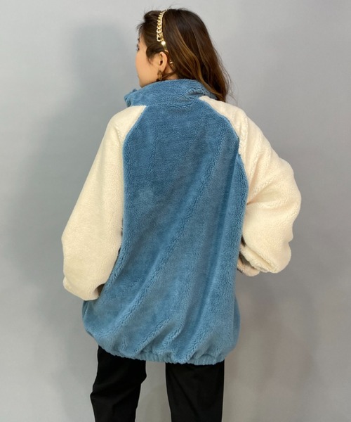 BILLABONG(ビラボン)の「BILLABONG/ビラボン ビッグシルエット/オーバーサイズ/2トーン切り替えボアフルジップジャケット BC014-759(ムートンコート・レディース・ブラウン/ブルー/ブラック・M/L)」の18枚目の写真