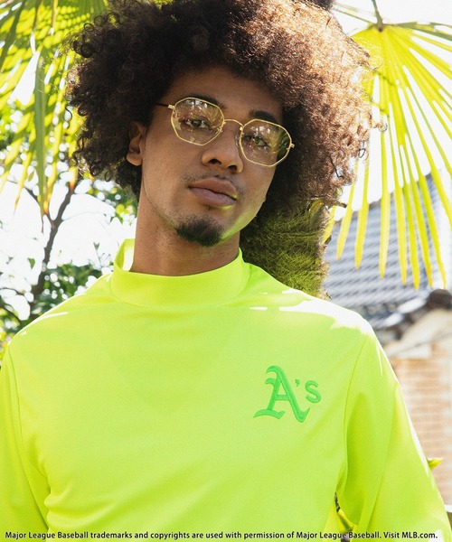 MLB/Oakland Athletics】モックネック長袖Tシャツ（Tシャツ