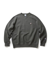 【CHAMPION/チャンピオン】裏起毛　ワンポイントブランドロゴ刺繍　クルーネックスウェット　トレーナー　サスティナブル素材