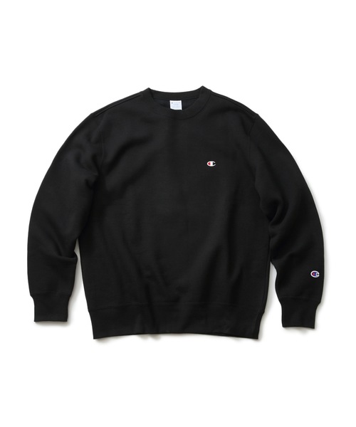 Champion(チャンピオン)の「【CHAMPION/チャンピオン】裏起毛 ワンポイントブランドロゴ刺繍 クルーネックスウェット トレーナー サスティナブル素材(スウェット・メンズ・ブラック/杢グレー/チャコールグレー/ネイビー/ホワイト/ダークグリーン・XX-LARGE/X-LARGE/MEDIUM/SMALL/LARGE)」の3枚目の写真