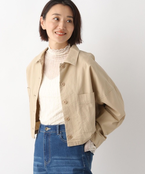 LEPSIM（レプシィム）の「リップストップショートジャケット　352805（ミリタリージャケット・レディース・ベージュ/カーキ・FREE）」の2枚目の写真