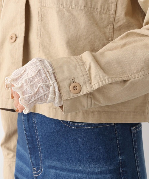 LEPSIM（レプシィム）の「リップストップショートジャケット　352805（ミリタリージャケット・レディース・ベージュ/カーキ・FREE）」の3枚目の写真