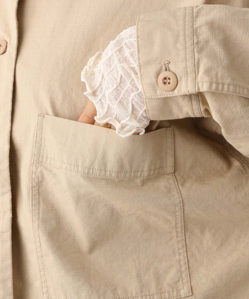 LEPSIM（レプシィム）の「リップストップショートジャケット　352805（ミリタリージャケット・レディース・ベージュ/カーキ・FREE）」の11枚目の写真