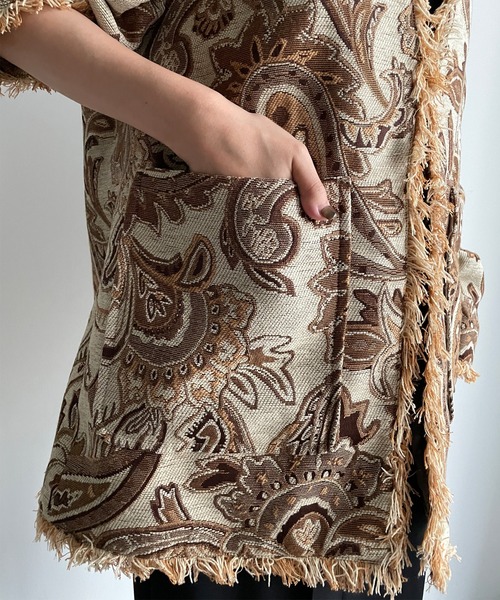 DouDou（ドゥドゥ）の「【WEB限定】ゴブランハーフコート（ノーカラーコート・レディース・アイボリー/ブルー・FREE）」の15枚目の写真