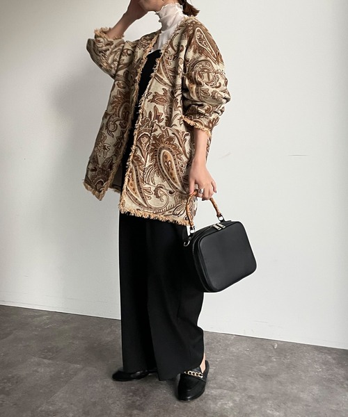 DouDou（ドゥドゥ）の「【WEB限定】ゴブランハーフコート（ノーカラーコート・レディース・アイボリー/ブルー・FREE）」の17枚目の写真