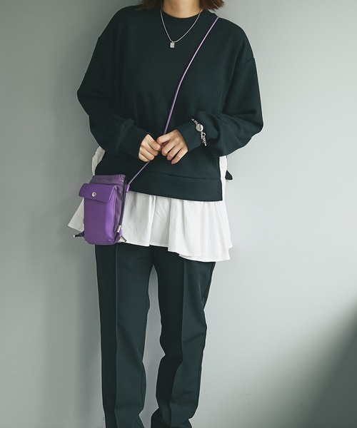 un dix cors（アンディコール）の「シャツドッキングドロップショルダープルオーバー（Tシャツ/カットソー・レディース・ブラック/ベージュ・FREE）」の20枚目の写真