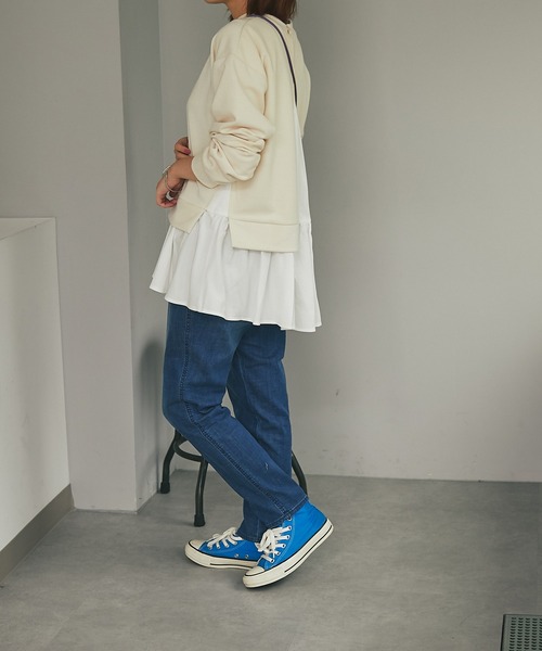 un dix cors（アンディコール）の「シャツドッキングドロップショルダープルオーバー（Tシャツ/カットソー・レディース・ブラック/ベージュ・FREE）」の8枚目の写真