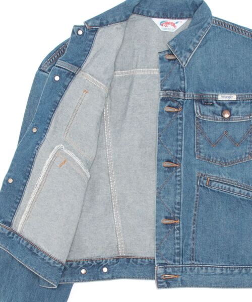 Wrangler（ラングラー）の「124MJ　ライトオンスジャケット（デニムジャケット・レディース・アイボリー/ブルー/ブラウン/グリーン/インディゴブルー・SMALL/MEDIUM）」の7枚目の写真