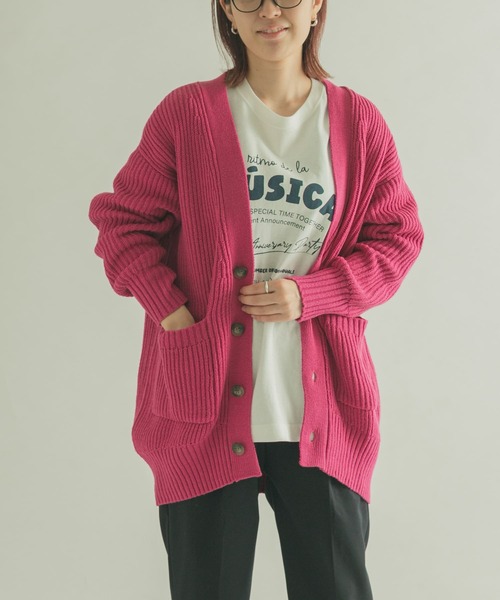 FORK&SPOON(フォークアンドスプーン)の「『WEB/一部店舗限定カラー』FORK&SPOON 両畦ニットカーディガン(ニット/セーター・レディース・ピンク/ブルー/グレー系その他/キャメル・1)」の4枚目の写真