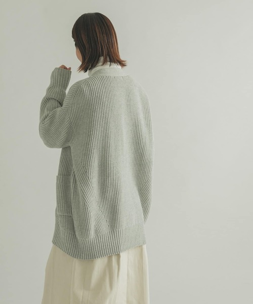 FORK&SPOON(フォークアンドスプーン)の「『WEB/一部店舗限定カラー』FORK&SPOON 両畦ニットカーディガン(ニット/セーター・レディース・ピンク/ブルー/グレー系その他/キャメル・1)」の8枚目の写真