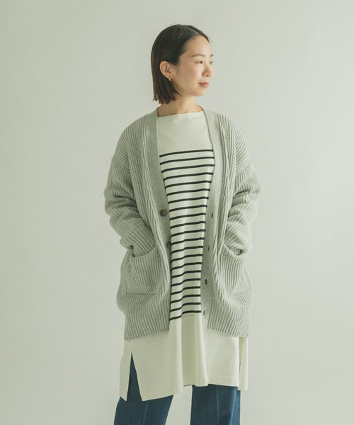 FORK&SPOON(フォークアンドスプーン)の「『WEB/一部店舗限定カラー』FORK&SPOON 両畦ニットカーディガン(ニット/セーター・レディース・ピンク/ブルー/グレー系その他/キャメル・1)」の10枚目の写真