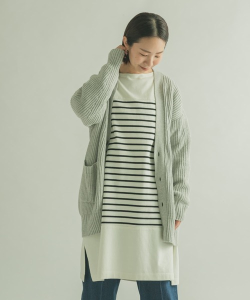 FORK&SPOON(フォークアンドスプーン)の「『WEB/一部店舗限定カラー』FORK&SPOON 両畦ニットカーディガン(ニット/セーター・レディース・ピンク/ブルー/グレー系その他/キャメル・1)」の11枚目の写真