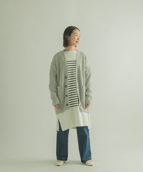 FORK&SPOON(フォークアンドスプーン)の「『WEB/一部店舗限定カラー』FORK&SPOON 両畦ニットカーディガン(ニット/セーター・レディース・ピンク/ブルー/グレー系その他/キャメル・1)」の16枚目の写真