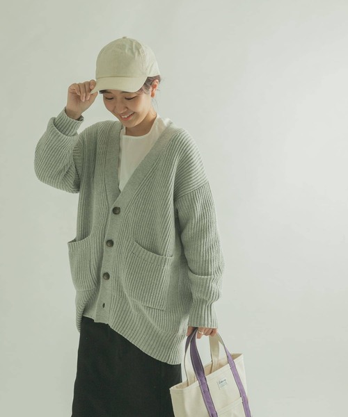 FORK&SPOON(フォークアンドスプーン)の「『WEB/一部店舗限定カラー』FORK&SPOON 両畦ニットカーディガン(ニット/セーター・レディース・ピンク/ブルー/グレー系その他/キャメル・1)」の21枚目の写真