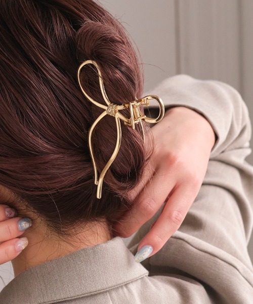 セール】【WEB限定】スウィングリボンバンスクリップ（バレッタ/ヘア