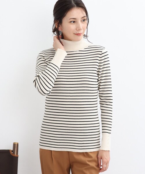 SHOO・LA・RUE（シューラルー）の「◆【洗える】ちくちくしにくい！ リブタートルネック やわらかニット（ニット/セーター・レディース・ダークブラウン系2/ブラック/ブルー/オフホワイト/サンドベージュ/ホワイト系5/レッド系1/ダークグリーン・01/04/05/02/03）」の10枚目の写真