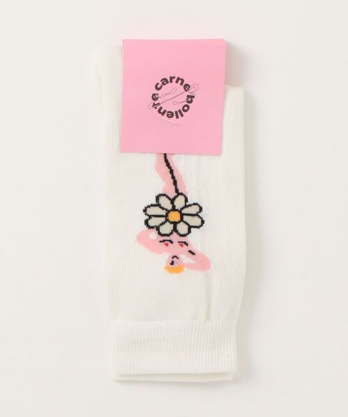 Carne Bollente（カルネボレンテ）の「【Carne Bollente】DAISIES OF DESIRE SOCKS（ソックス/靴下・メンズ・ホワイト/ブラック・L/S）」の4枚目の写真