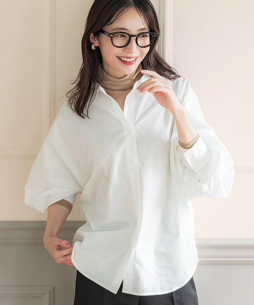 coca(coca)(コカ)の「ビックシルエットドルマンシャツ(シャツ/ブラウス・レディース・ダークベージュ/ホワイト・M/L)」の2枚目の写真