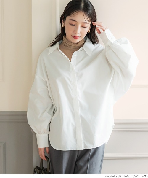 coca(coca)(コカ)の「ビックシルエットドルマンシャツ(シャツ/ブラウス・レディース・ダークベージュ/ホワイト・M/L)」の5枚目の写真