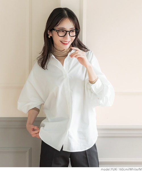 coca(coca)(コカ)の「ビックシルエットドルマンシャツ(シャツ/ブラウス・レディース・ダークベージュ/ホワイト・M/L)」の9枚目の写真