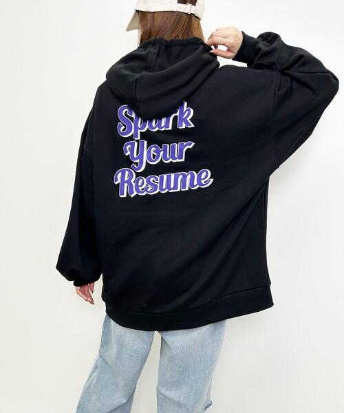 INGNI（イング）の「BACK発泡ロゴチュニックパーカー（パーカー・レディース・オートミール/パープル/ブラック・M）」の15枚目の写真