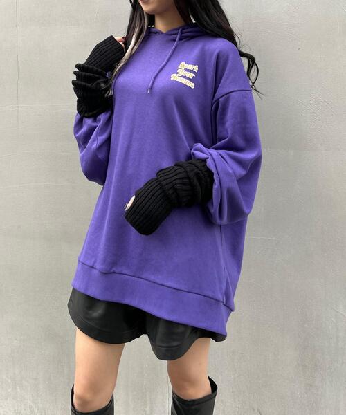 INGNI（イング）の「BACK発泡ロゴチュニックパーカー（パーカー・レディース・オートミール/パープル/ブラック・M）」の11枚目の写真