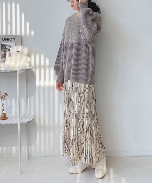 AS KNOW AS plus（アズノゥアズプラス）の「♪ゆらり消しプリーツスカート（スカート・レディース・ベージュ系その他/ホワイト系その他/ブラウン系その他/ブラック系その他・FREE）」の9枚目の写真