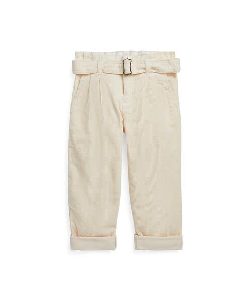 ベルテッド ペーパーバッグ ストレッチ コーデュロイ パンツ